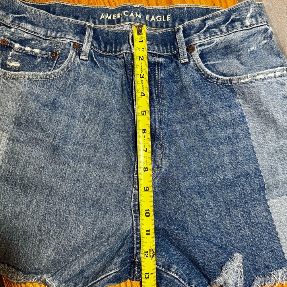 American Eagle Highest Rise 90s Boyfriend Patchwork Denim Shorts - Picture 11 of 11